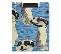 Cartella Appunti con Conservazione Meerkats Viso Blu Sketch A4 Appunti Folio Due Clip Metallo Portapenne Infermieristica Clip Board con coperchio