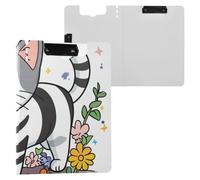 Cartella Appunti con Conservazione Sweet American Shorthair Cat A4 Appunti Raccoglitore Doppia Clip in Metallo Portapenne Lavagna Clip per infermieristica con coperchio