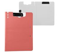 Cartella Appunti con Storage Corallo Tinta Unita A4 Appunti Folio Raccoglitore Due Clip Metallo Portapenne Nursing Clip Board con coperchio