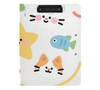 Cartella Appunti con Storage Cute Cartoon e Zoo colorato A4 Appunti Folio Raccoglitore Due clip in metallo portapenne infermieristica clip Board con coperchio