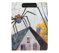 Cartella Appunti con Storage Giant Spider Web Casa sul tetto A4 Appunti con raccoglitore Doppia clip in metallo portapenne infermieristica Clip Board con coperchio