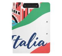 Cartella Appunti Welcome to Italy Paesaggio Culture A4 Appunti Padfolio Doppia Clip Portapenne Scuola Clip Board con Coperchio