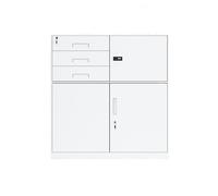 Cartella Armadietto portadocumenti Armadietto corto in ferro Armadietto for archiviazione dati for ufficio Armadietto for librerie con balcone con serratura Piccolo armadietto Cartelle di file(Bianco)