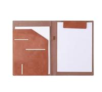 Cartella aziendale A4 in pelle for la firma di questo contratto, fermaglio for dati, archivio file(Chocolate)