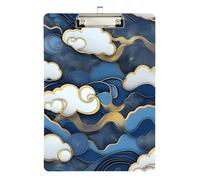Cartella blu e oro con portablocco in plastica per allenatori di pallavolo e baseball, dimensioni 9 x 12