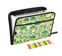 Cartella con 13 tasche, formato A4, formato A4, con chiusura a cerniera, per organizzare la cartella espandibile, colore: verde