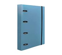 Cartella con ricambio leiderpapel a4 quadro 5 mm 100 fogli 80 g polipropilene 4 anelli misti 25 mm blu