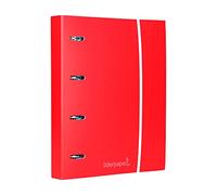 Cartella con ricambio leiderpapel a4 quadro 5 mm 120 fogli 80 g foderata 4 anelli 40 mm rotondi