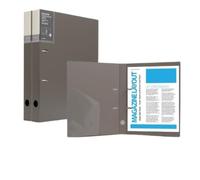 cartella Confezione Da 2 Cartelle Resistenti A Due Tasche, 2 Cartelles Ad Anelli, Etichette Sul Dorso Sostituibili, Raccoglitore Ad Anelli cartelletta(Grey)