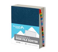 Cartella da scrivania espandibile, A-Z, 26 schede, formato lettera, blu