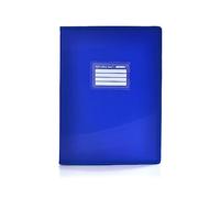 Cartella di buste A4 Colorline con bordi rinforzati in tessuto e copertine rigide, indicatori con patta interna, adesivi e badge identificativo by Office Box. (40 custodie, blu scuro)