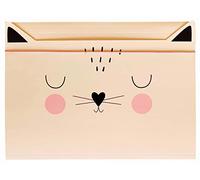 Cartella di Cartone A4 per Bambini - Soft-Touch - Stampa Interna ed Esterna - Forma Divertente - Gatto