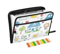 Cartella di figura bastone di colore carino del fumetto per la scuola 13 tasche formato A4 lettera con chiusura a cerniera per file di espansione