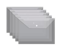 Cartella di file Borsa for documenti con bottoni A4 Carta di prova for studenti for trasparente Custodia for for ufficio Cartella for archiviazione contratti a scatto(Bianco)