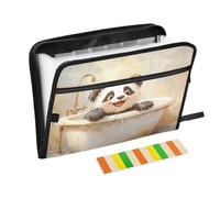 Cartella di file sospesa formato A4 organizer portatile con etichetta per menu edizione infermieristica per ristoranti Beauty Panda Retro vasca da bagno