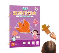 Cartella di lavoro per l'apprendimento della geometria, libro di apprendimento della geometria 3D con corda da tirare | Forniture didattiche educative per bambini ragazze ragazzi bambini