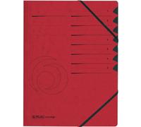 Cartella di ordini Herlitz Easyorga, A4, cartone, 7 compartimenti, scatola di span di colore rosso, 355 g-sq, interno di carton