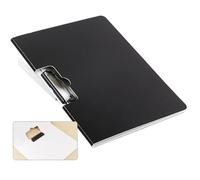 cartella di plastica, Cartella di presentazione in plastica A4 con clip di rinforzo, confezione multicolore da 6(Black)