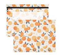 Cartella di plastica portatile per raccoglitori a 3 anelli, confezione da 2, per studenti e università, colore: giallo arancione