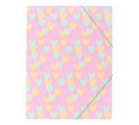 Cartella elastica B'LOG HEARTS A4 Folio con elastico e 3 alette chiuse, 2 pezzi, 2 motivi