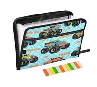 Cartella espandibile con divisori 13 tasche formato A4 lettera con chiusura a cerniera per forniture per ufficio camion colorato fuoco blu onda expando