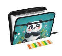 Cartella espandibile da appendere, formato A4, portatile, con etichetta, per infermieristica clinica, con grazioso panda turchese