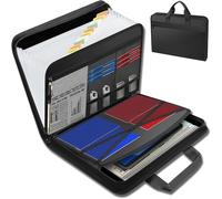 Cartella File Rushclick, Aggiornamento Rushclick 2025, Cartella Grande Capacità A4 con 13 tasche, Folder Fodera Ignifuga e Impermeabile con Manico e Tabs Colorati (1PC)