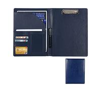 Cartella for conferenze, cartella for curriculum, organizzatore for colloqui, documenti legali, raccoglitore con porta biglietti da visita, formato lettera/A4, for uomini e donne(Blue)