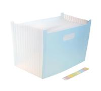 Cartella for fisarmonica espandibile Cartella for file A4 Organizzatore di documenti Max 2000 fogli Maniglie portatili for la scuola, l'ufficio, la casa per i file(Blue)