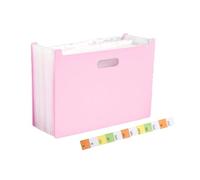 Cartella for fisarmonica espandibile Cartella for file A4 Organizzatore di documenti Max 2000 fogli Maniglie portatili for la scuola, l'ufficio, la casa per i file(Pink)