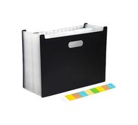 Cartella for fisarmonica espandibile Cartella for file A4 Organizzatore di documenti Max 2000 fogli Maniglie portatili for la scuola, l'ufficio, la casa per i file(Black)