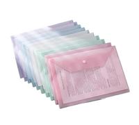 Cartella in plastica bianca trasparente da 24 pezzi, formato A4, con bottone a pressione, for scuola e ufficio(Mix colors)