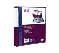 Cartella leiderpapel 10 buste canguro pp din a4 blu traslucido copertina e dorso personalizzabile