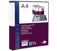 Cartella leiderpapel 30 buste canguro pp din a4 blu traslucido copertina e dorso personalizzabile