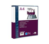 Cartella leiderpapel 60 buste canguro pp din a4 blu traslucido copertina e dorso personalizzabile