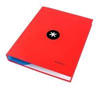 Cartella Liderpapel Anthracik A4 foderata 4 anelli 25 mm rotondi colore rosso