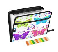 Cartella multi tasca 13 tasche formato A4 lettera con chiusura a cerniera per la scuola casa ufficio aula bohemien misterioso colorato farfalla tappeti de