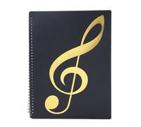 Cartella musicale con capacità di 40 pagine, supporto flessibile in ABS per spartiti e libri di canzoni contemporanei, impermeabile, trasparente (oro)
