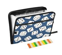 Cartella organizer per carta, 13 tasche, formato A4, formato lettera, con chiusura a cerniera, per riporre documenti, dadi bianchi e neri blu para guardar