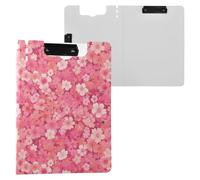 Cartella per appunti con archiviazione, motivo floreale Dianthus rosa, formato A4, con doppia clip in metallo, portapenne, supporto per infermieristica, con coperchio