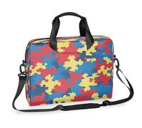 Cartella per computer portatile astratta colorata con immagine di puzzle per uomini e donne, borsa per computer da 15,7 pollici con tracolla staccabile, custodia per laptop borsa messenger valigetta