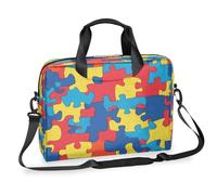 Cartella per computer portatile colorata con puzzle per uomini e donne, borsa per computer da 15,7 pollici con tracolla staccabile, custodia per laptop borsa messenger valigetta