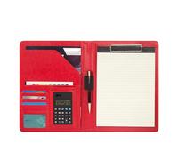 Cartella per conferenze in pelle con portablocco, organizer per documenti aziendali con portablocco multi tasca elastica per penna multi tasca