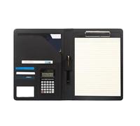 Cartella per conferenze in pelle PU con Appunti Tasca multipla per carte di credito Slot penna Appunti Cartella di file di documenti aziendali Multi