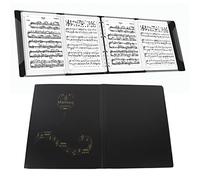 Cartella per Coro a 4 Lati, Cartella Musicale Pieghevole, Porta Spartiti A4, Leggio con 52 Tasche Trasparenti, Cartella per Coro da Concerto per Musicisti e Gruppi Musicali