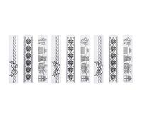 Cartella per goffratura in plastica con fiori, set da 9 pezzi, modello fai da te in carta, per realizzare biglietti, scrapbooking, inviti, buste, materiale plastico, 3 x 14,9 cm.