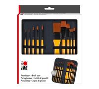 Cartella per pennelli Marabu, set di pennelli con custodia e 10 pennelli in legno certificato FSC, circa 9,3 x 23 cm, 1628000000002