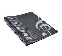 Cartella per spartiti, cartelletta porta documenti in formato A4 con 40 fogli, G Clef-Black