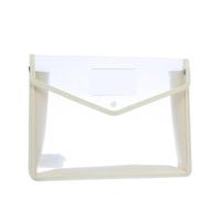 cartella plastica trasparente, 2 pezzi A4 trasparenti. Cartella portadocumenti con bottone a pressione Borsa multicolore(Beige)