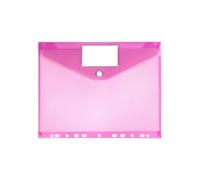 cartella plastica trasparente, Organizer for buste tascabili perforate espandibili, formato A4, 30 pezzi, 11 fori, multicolore(Rose Red)